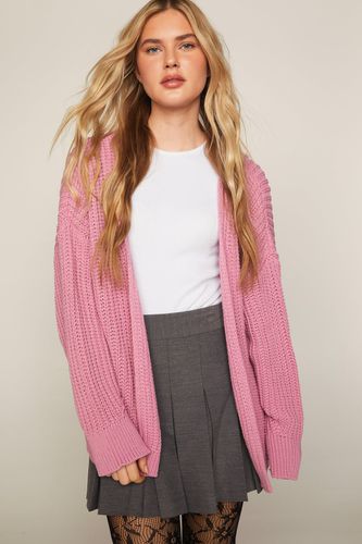 Open Throw Chunky Knit Cardigan - L - Nasty Gal - Modalova