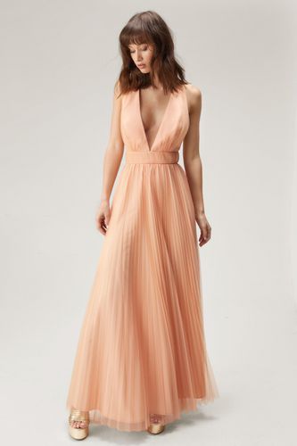 Tulle Plunge Maxi Dress - 32 - Nasty Gal - Modalova