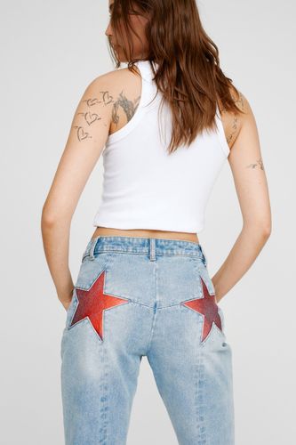 Denim Coated Star Bum Flare Jean - 38 - Nasty Gal - Modalova