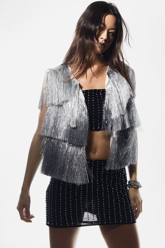 Metallic Tinsel Vest - Gris - 38 - Nasty Gal - Modalova