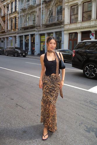 Leopard Mesh Maxi Skirt - M - Nasty Gal - Modalova