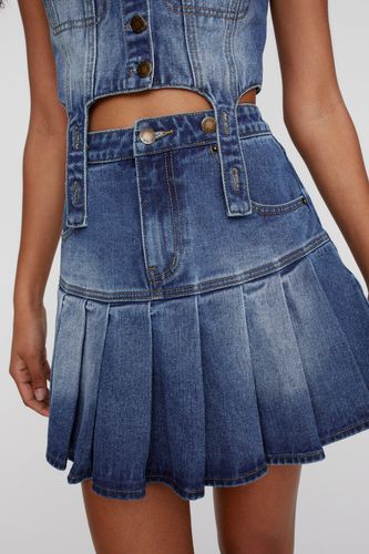 Denim Pleated Mini Skirt - 32 - Nasty Gal - Modalova