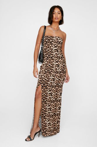 Leopard Print Bandeau Maxi Dress - M - Nasty Gal - Modalova