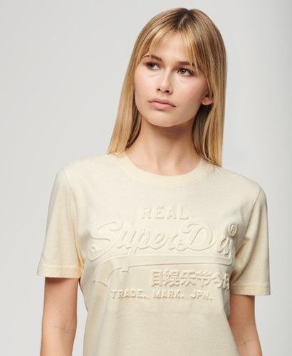 Damen Lässiges T-Shirt mit Prägung - Größe: 42 - Superdry - Modalova