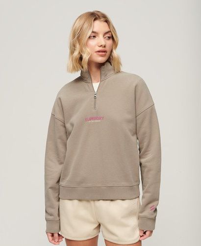 Damen Kastiges Sportswear Logo Sweatshirt mit Halbem Reißverschluss - Größe: 36 - Superdry - Modalova