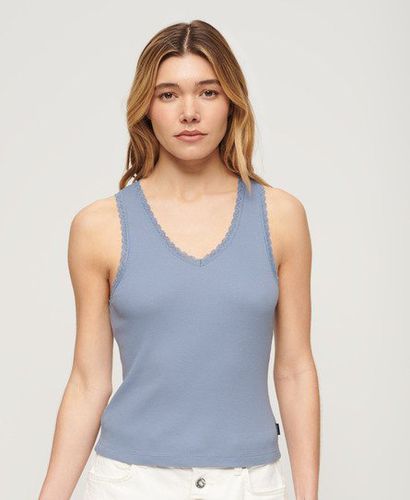 Damen Athletic Essentials Lace Trim Vest Top - Größe: 10-12 - Superdry - Modalova