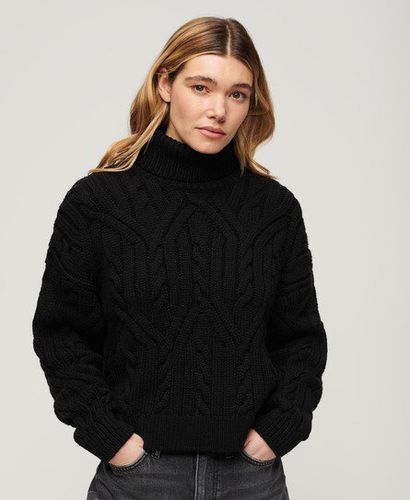 Women's Polo-Strickpullover mit Zopfmuster - Größe: 42 - Xmas deals - Superdry - Modalova