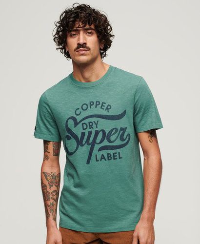 Men's Copper Label T-Shirt mit Schriftzug - Größe: L - Superdry - Modalova
