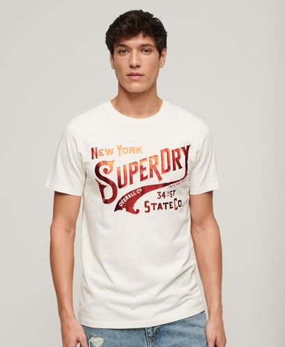 Herren Workwear T-shirt mit Metallic-grafik - Größe: M - Superdry - Modalova