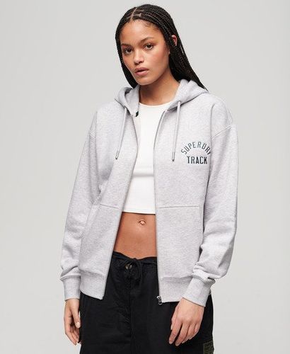 Sweat à Capuche Zippé Boyfriend Avec Logo College Taille: 42 - Superdry - Modalova