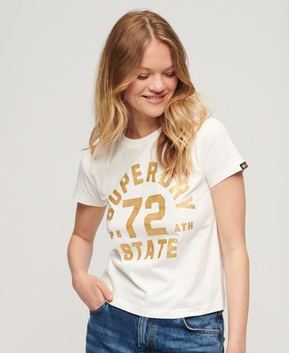 Women's Collegiate T-Shirt mit Grafikprint - Größe: 36 - Superdry - Modalova