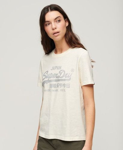 Damen Relaxtes T-shirt mit Logo in Metallic-optik - Größe: 38 - Superdry - Modalova