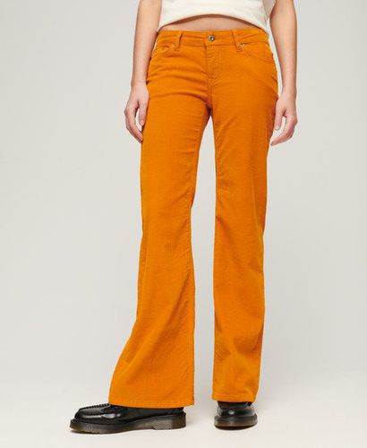 Damen Cord-Jeans mit Niedriger Leibhöhe und Ausgestelltem Bein - Größe: 28/30 - Superdry - Modalova