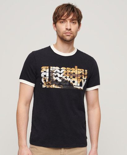 Herren T-Shirt mit Logo und Fotoprint - Größe: Xxl - Superdry - Modalova