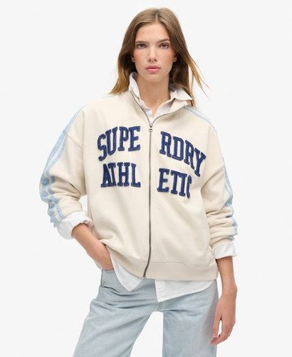 Damen Lockeres Athletic Essentials Trainingsoberteil Mit Applikation Seitlich gestreift, Größe: 38 - Superdry - Modalova