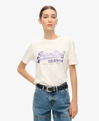 Damen Verziertes T-Shirt mit VL-Grafik - Größe: 36 - Superdry - Modalova