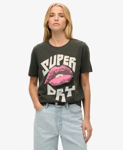 Damen Lässiges Lo-Fi T-Shirt mit Punk-Poster - Größe: 44 - Superdry - Modalova