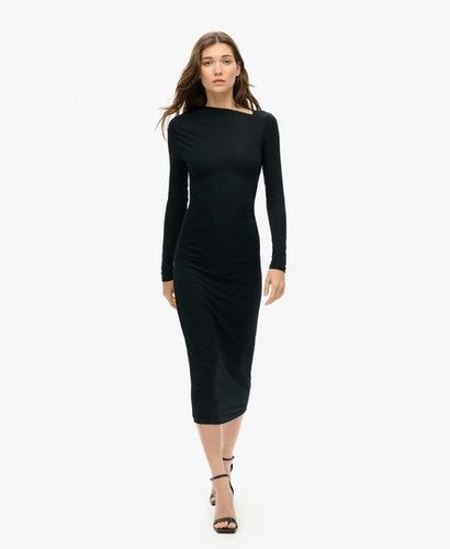 Robe Mi-longue Froncée à Manches Longues Taille: 38 - Superdry - Modalova