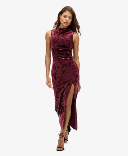 Damen Maxikleid aus Samt - Größe: 42 - Superdry - Modalova