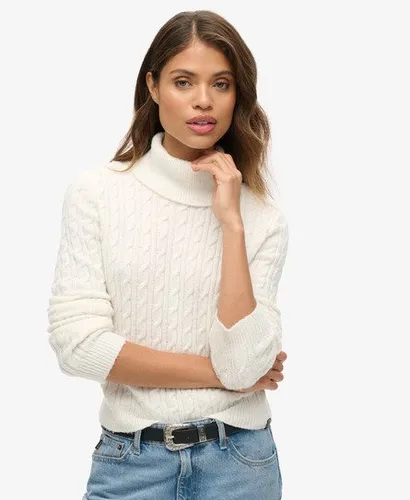 Pull Torsadé Ajusté à col Roulé Taille: 44 - Superdry - Modalova