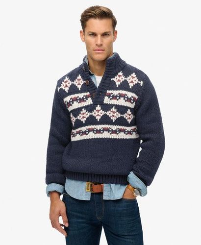 Pull en Maille épaisse à col Tunisien et Motifs Taille: M - Superdry - Modalova