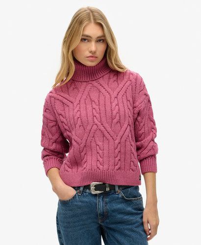 Damen Polo-Strickpullover mit Zopfmuster - Größe: 44 - Xmas deals - Superdry - Modalova