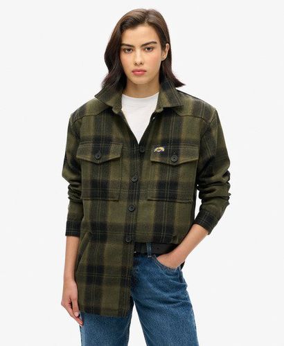 Damen Karierte Hemdjacke mit Teddyfell - Größe: 44 - Superdry - Modalova