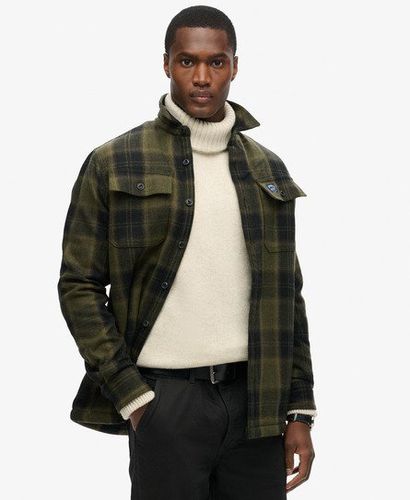 Men's Karierte Hemdjacke aus Wolle mit Fleecefutter - Größe: Xxl - Superdry - Modalova