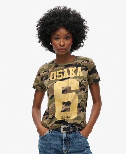 Women's Osaka 6 T-Shirt mit Tarnmuster im 90er-Stil - Größe: 36 - Superdry - Modalova