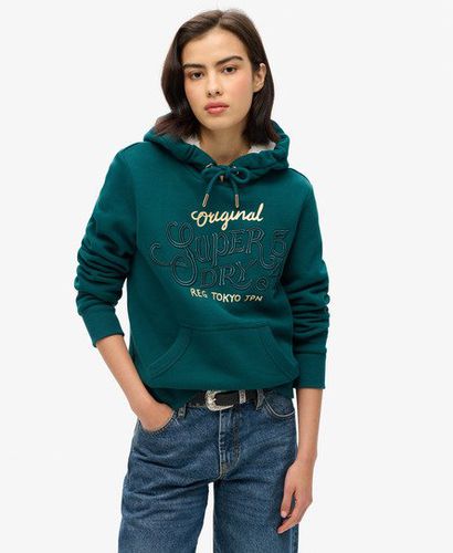 Damen Luxe Hoodie mit Logo in Metallic-Optik - Größe: 36 - Superdry - Modalova