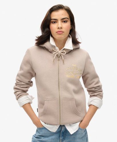 Damen Luxe Kapuzenjacke mit Logo in Metallic-Optik - Größe: 36 - Superdry - Modalova