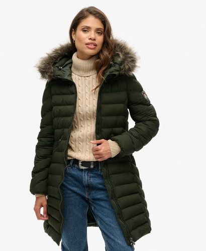 Doudoune Mi-longue à Capuche en Fourrure Synthétique Taille: 38 - Superdry - Modalova
