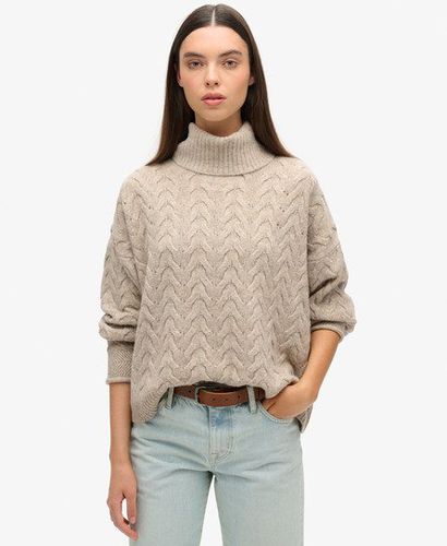 Damen Leichter Rollkragenpullover mit Zopfmuster - Größe: 42 - Superdry - Modalova