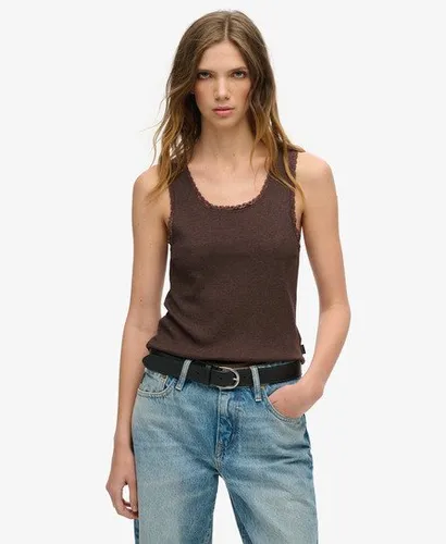 Damen Athletic Essentials Vintage Tanktop mit Spitzenbesatz - Größe: M/L - Superdry - Modalova