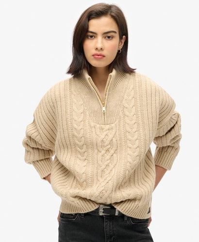 Pull Torsadé à col Zippé Taille: 44 - Superdry - Modalova