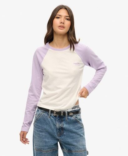 Dames a Manches Longues Logo Essential Haut de Base-Ball Bloc Couleur, Taille: 42 - Superdry - Modalova