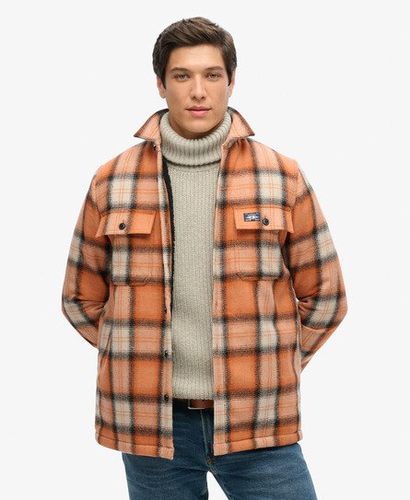 Men's Karierte Hemdjacke aus Wolle mit Fleecefutter - Größe: L - Superdry - Modalova