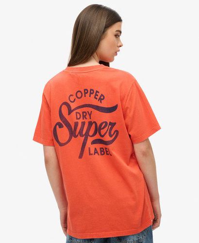 Damen und Oversize Copper Label T-Shirt mit Grafik auf der Brust, Größe: L - Superdry - Modalova