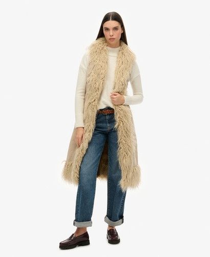 Gilet Afghan Long Sans Manches en Fausse Fourrure Taille: 38 - Superdry - Modalova