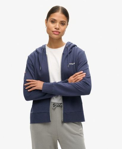 Damen Einfarbiges Hoodie mit Reißverschluss - Größe: 44 - Superdry - Modalova