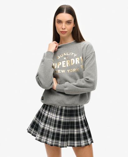 Women's Luxe Sweatshirt mit Logo in Metallic-Optik - Größe: 36 - Superdry - Modalova