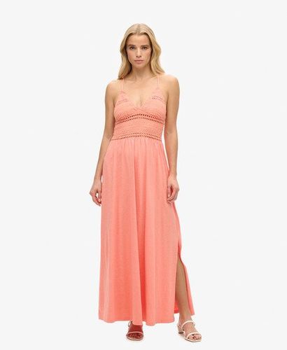 Damen Maxikleid aus Jersey mit Spitze - Größe: 42 - Superdry - Modalova