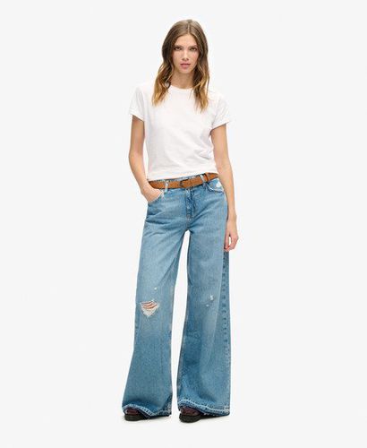 Damen Ausgestellte Jeans mit Unversäubertem Saum und Weitem Bein - Größe: 34/32 - Superdry - Modalova