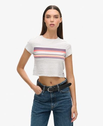 Damen Kurzes Vintage T-Shirt mit Streifen - Größe: 40 - Superdry - Modalova