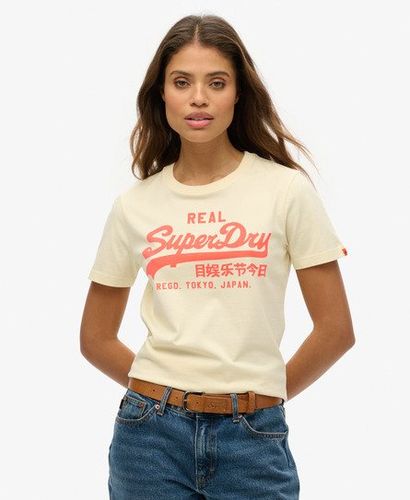 Damen Figurbetontes T-shirt in Neonfarben mit Vintage-logo - Größe: 40 - Superdry - Modalova