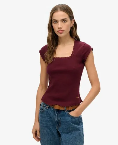 Women's Essential Kurzarm-t-shirt mit Eckigem Ausschnitt - Größe: 34 - Superdry - Modalova