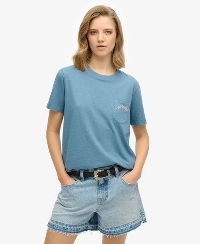 Women's Essential Logo T-shirt mit Stückgefärbter Tasche - Größe: 38 - Superdry - Modalova