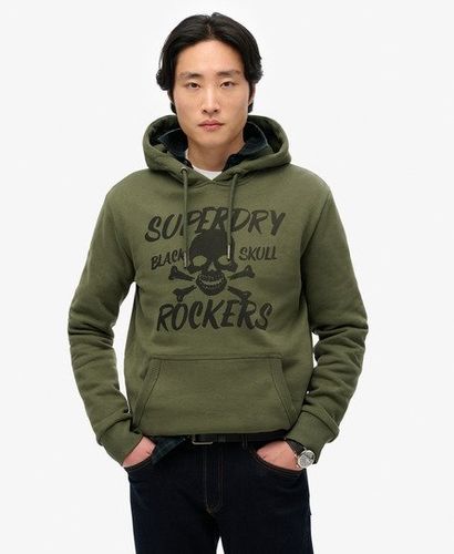 Men's Schwarze Kapuzenjacke mit Totenkopf - Größe: Xxl - Superdry - Modalova