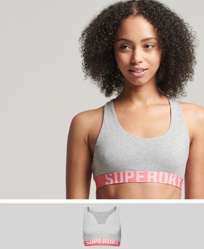 Women's Verkürztes Bustier aus Bio-Baumwolle mit Großem Logo - Größe: 40 - Xmas deals - Superdry - Modalova