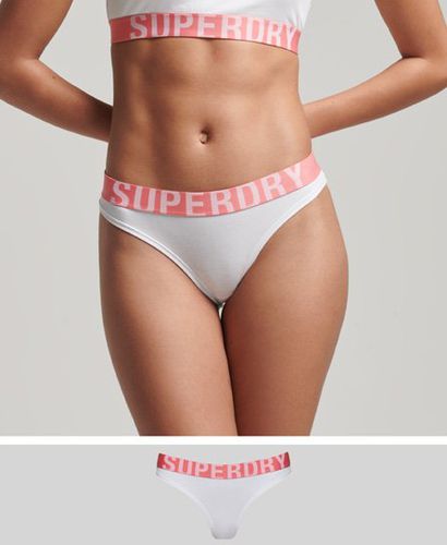Damen Bikinihöschen aus Bio-Baumwolle mit Großem Logo - Größe: 42 - Superdry - Modalova